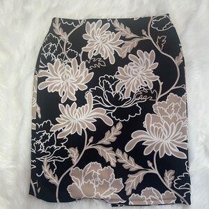 Floral Black and Cream Skirt